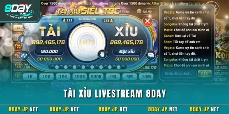 Tài xỉu Livestream 8DAY